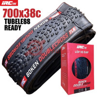 Vỏ xe đạp IRC BOKEN DOUBLECROSS Kevlar (700x38C) (cặp) (đen vành nâu) (không talon) (tương thích vỏ không ruột - tubeless)